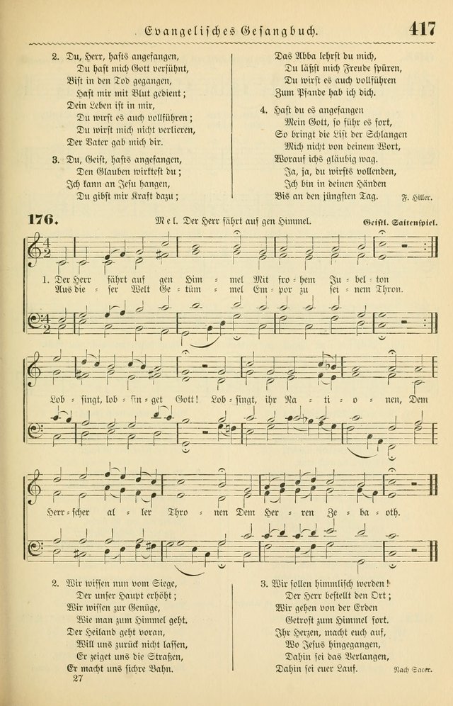Evangelisches Gesangbuch mit vierstimmigen Melodien: für den öffentlichen und häuslichen Gottesdienst page 417