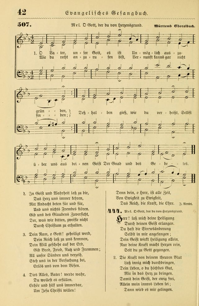 Evangelisches Gesangbuch mit vierstimmigen Melodien: für den öffentlichen und häuslichen Gottesdienst page 42