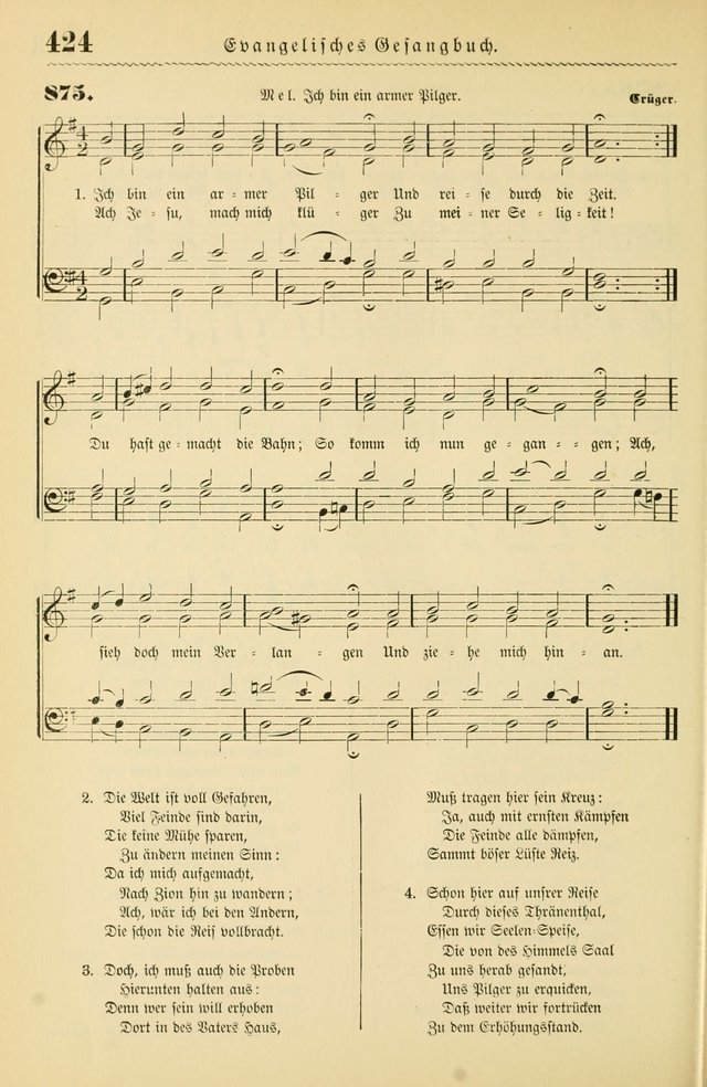 Evangelisches Gesangbuch mit vierstimmigen Melodien: für den öffentlichen und häuslichen Gottesdienst page 424