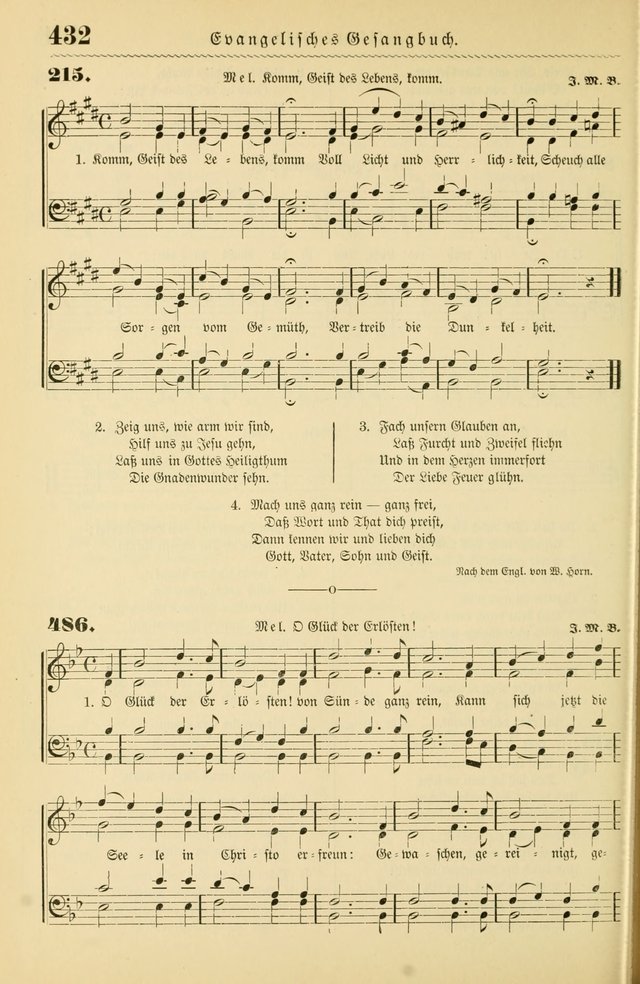 Evangelisches Gesangbuch mit vierstimmigen Melodien: für den öffentlichen und häuslichen Gottesdienst page 432