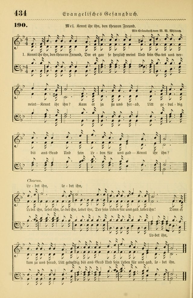 Evangelisches Gesangbuch mit vierstimmigen Melodien: für den öffentlichen und häuslichen Gottesdienst page 434