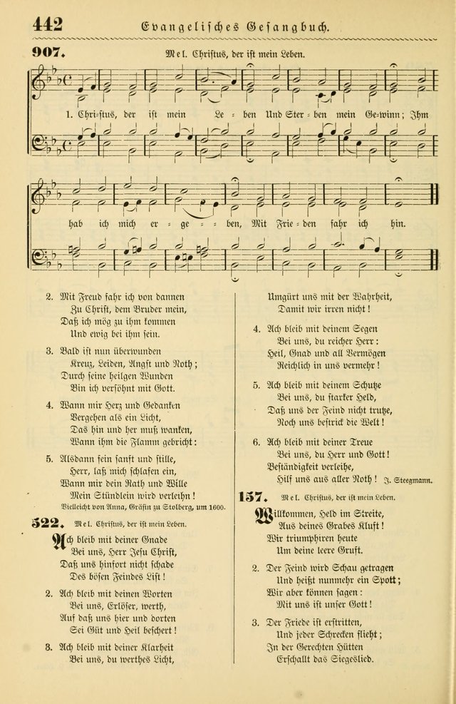 Evangelisches Gesangbuch mit vierstimmigen Melodien: für den öffentlichen und häuslichen Gottesdienst page 442