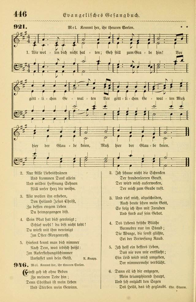 Evangelisches Gesangbuch mit vierstimmigen Melodien: für den öffentlichen und häuslichen Gottesdienst page 446