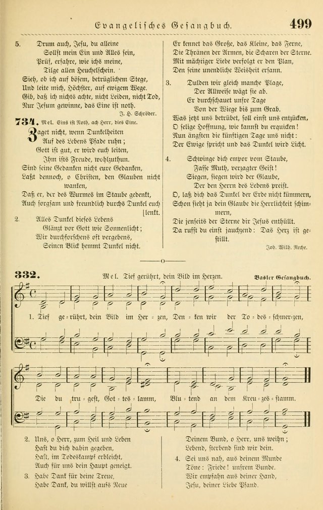 Evangelisches Gesangbuch mit vierstimmigen Melodien: für den öffentlichen und häuslichen Gottesdienst page 499
