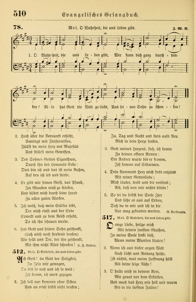 Evangelisches Gesangbuch mit vierstimmigen Melodien: für den öffentlichen und häuslichen Gottesdienst page 510