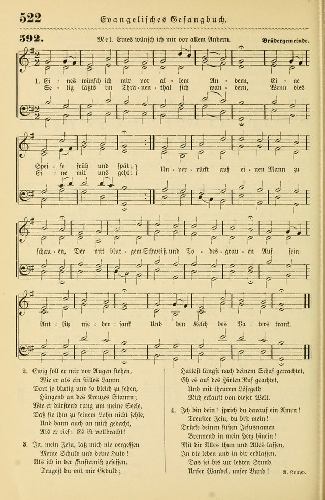 Evangelisches Gesangbuch mit vierstimmigen Melodien: für den öffentlichen und häuslichen Gottesdienst page 522