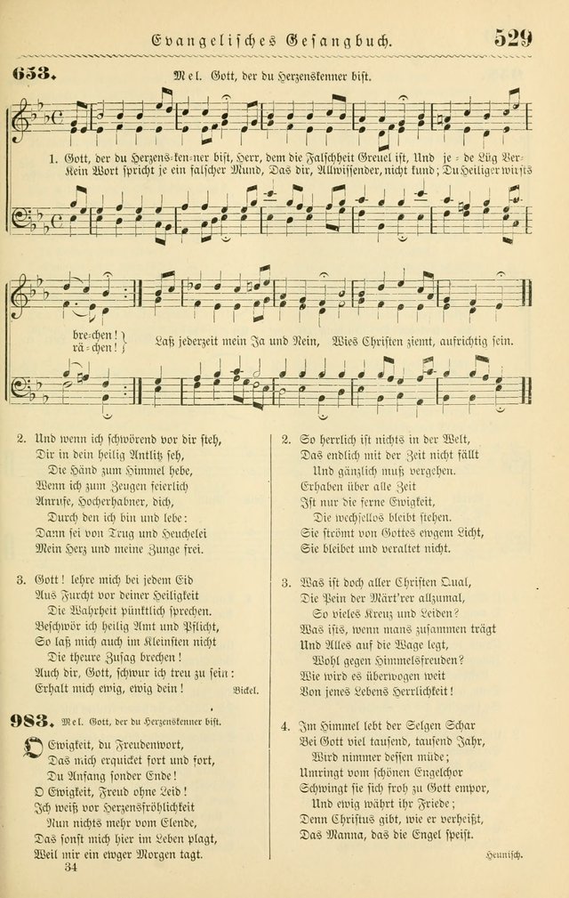Evangelisches Gesangbuch mit vierstimmigen Melodien: für den öffentlichen und häuslichen Gottesdienst page 529