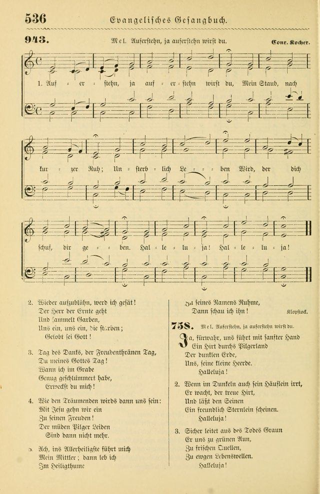 Evangelisches Gesangbuch mit vierstimmigen Melodien: für den öffentlichen und häuslichen Gottesdienst page 536