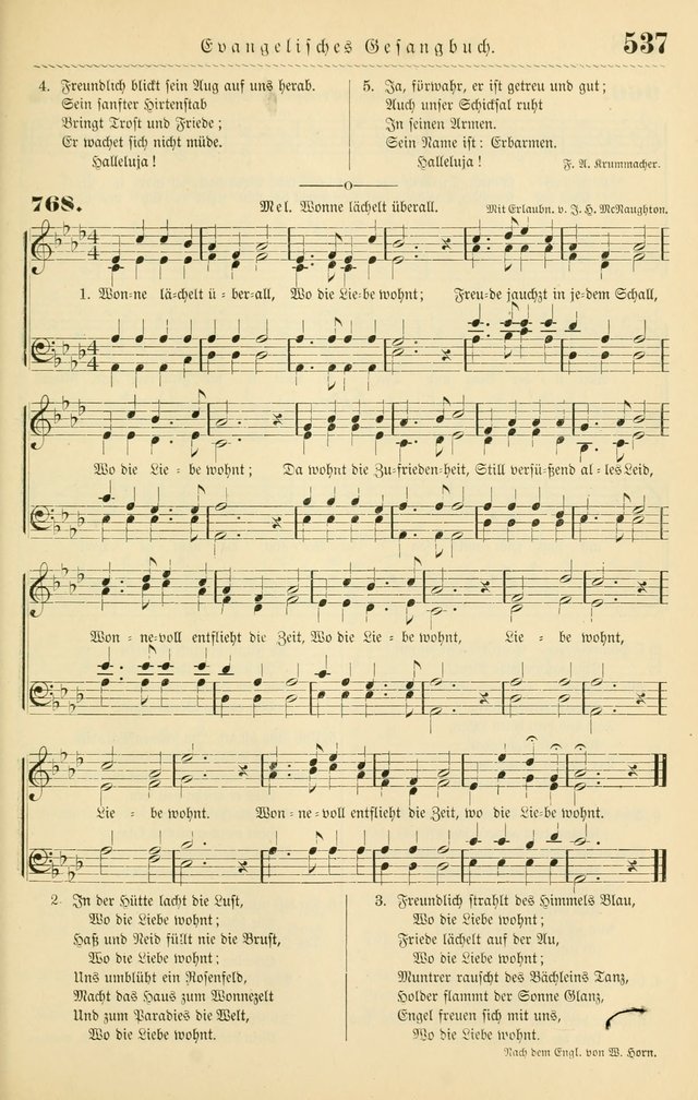 Evangelisches Gesangbuch mit vierstimmigen Melodien: für den öffentlichen und häuslichen Gottesdienst page 537
