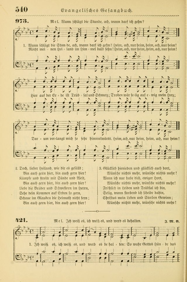 Evangelisches Gesangbuch mit vierstimmigen Melodien: für den öffentlichen und häuslichen Gottesdienst page 540