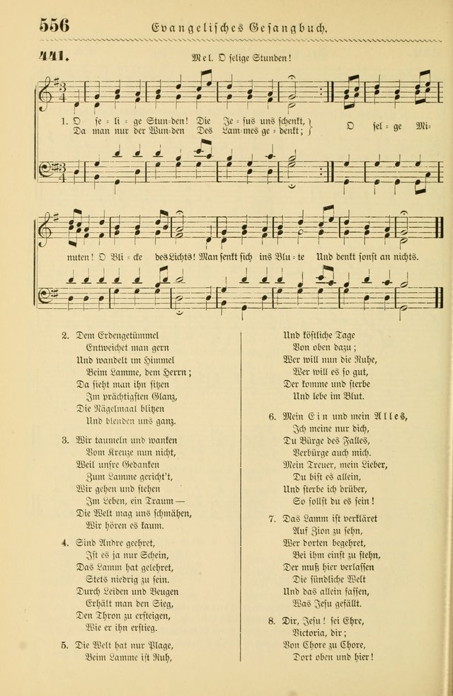 Evangelisches Gesangbuch mit vierstimmigen Melodien: für den öffentlichen und häuslichen Gottesdienst page 556