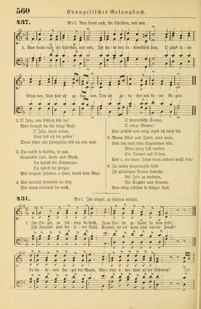 Evangelisches Gesangbuch mit vierstimmigen Melodien: für den öffentlichen und häuslichen Gottesdienst page 560