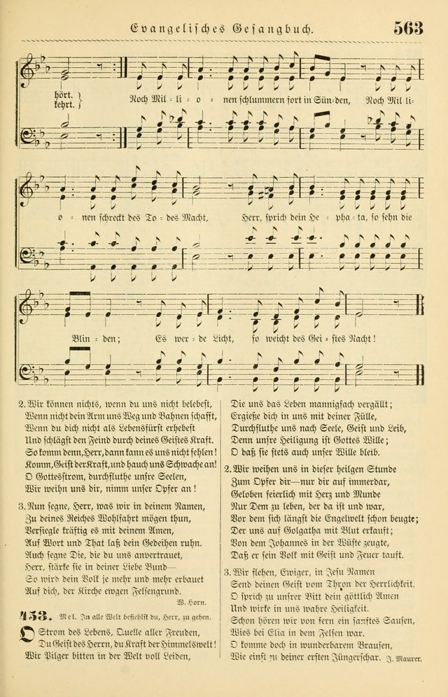 Evangelisches Gesangbuch mit vierstimmigen Melodien: für den öffentlichen und häuslichen Gottesdienst page 563
