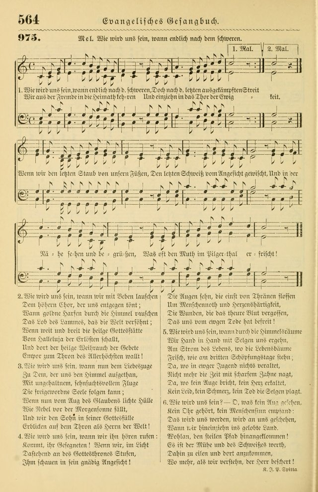 Evangelisches Gesangbuch mit vierstimmigen Melodien: für den öffentlichen und häuslichen Gottesdienst page 564
