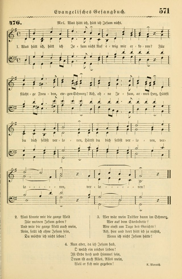 Evangelisches Gesangbuch mit vierstimmigen Melodien: für den öffentlichen und häuslichen Gottesdienst page 571