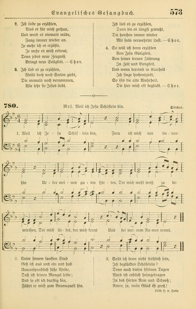 Evangelisches Gesangbuch mit vierstimmigen Melodien: für den öffentlichen und häuslichen Gottesdienst page 573