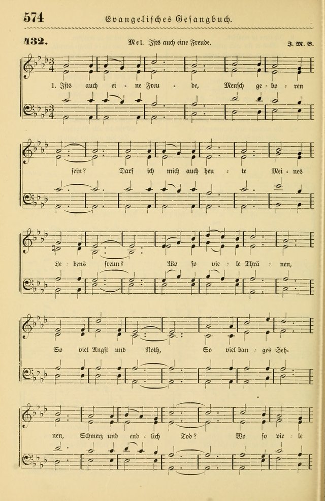 Evangelisches Gesangbuch mit vierstimmigen Melodien: für den öffentlichen und häuslichen Gottesdienst page 574