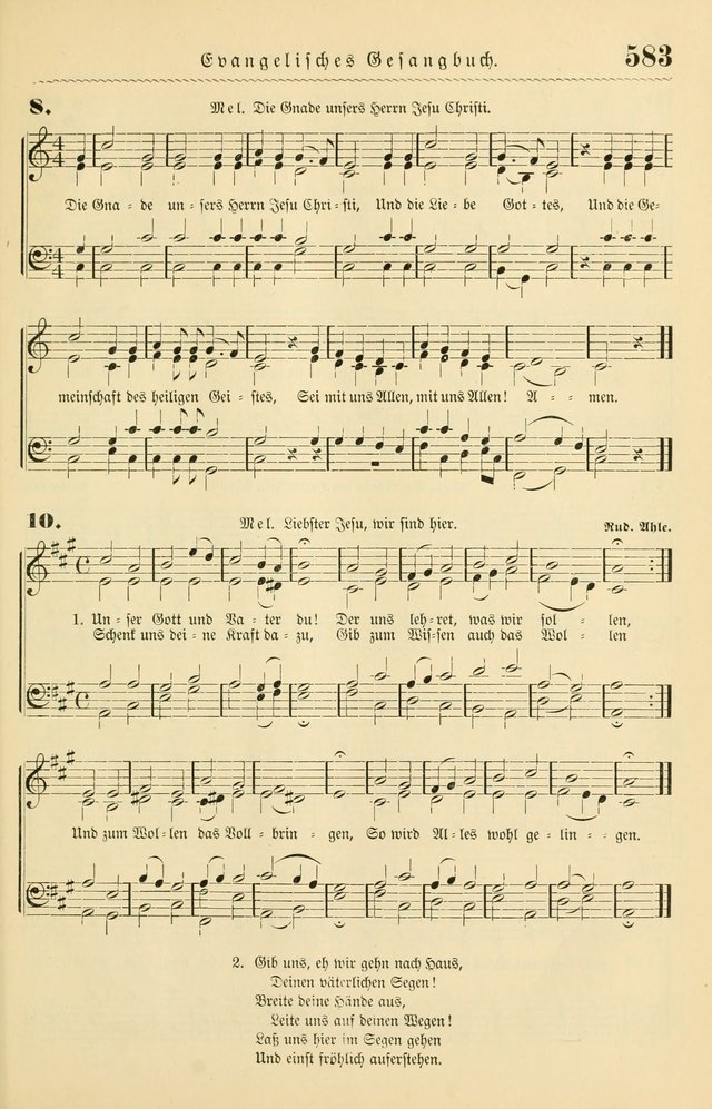 Evangelisches Gesangbuch mit vierstimmigen Melodien: für den öffentlichen und häuslichen Gottesdienst page 583
