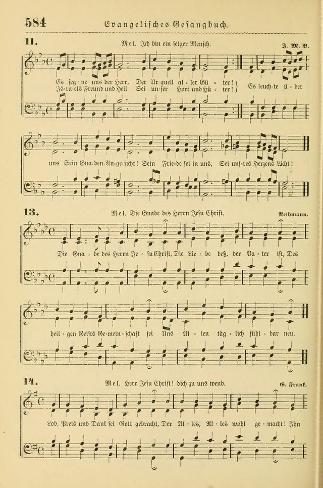 Evangelisches Gesangbuch mit vierstimmigen Melodien: für den öffentlichen und häuslichen Gottesdienst page 584