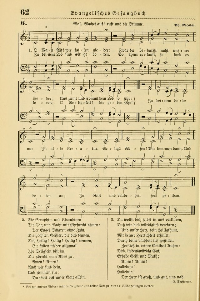 Evangelisches Gesangbuch mit vierstimmigen Melodien: für den öffentlichen und häuslichen Gottesdienst page 62