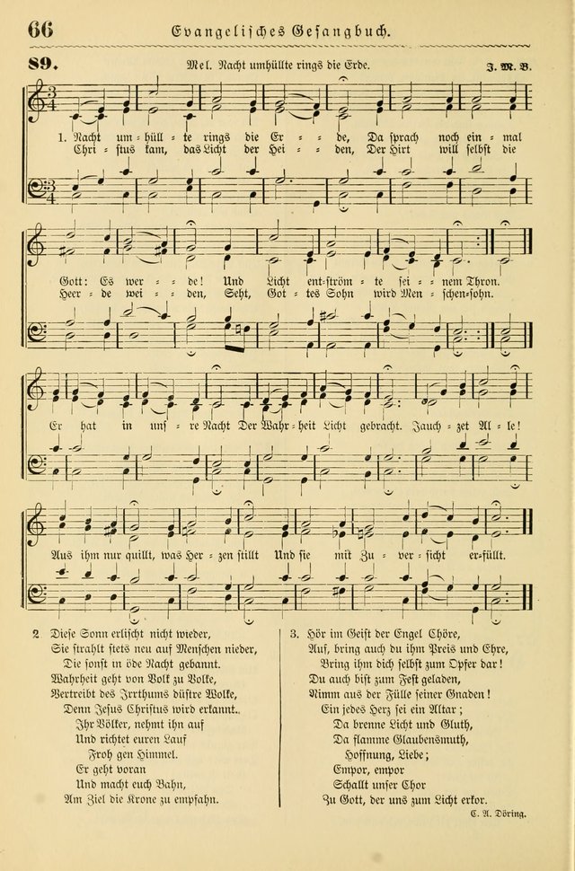 Evangelisches Gesangbuch mit vierstimmigen Melodien: für den öffentlichen und häuslichen Gottesdienst page 66