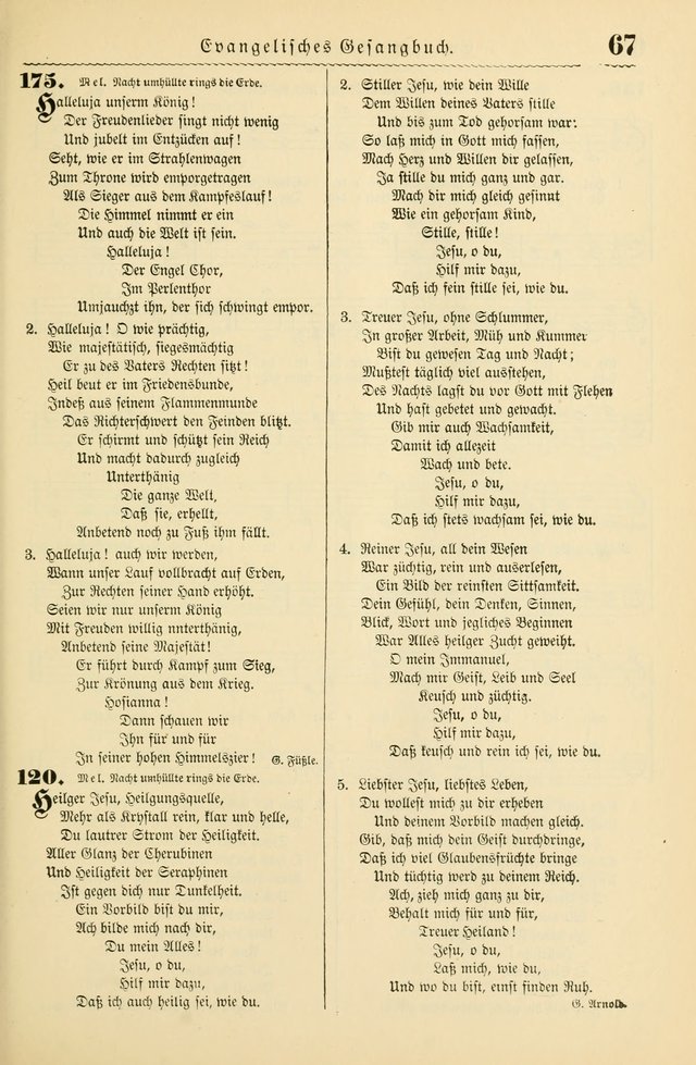 Evangelisches Gesangbuch mit vierstimmigen Melodien: für den öffentlichen und häuslichen Gottesdienst page 67