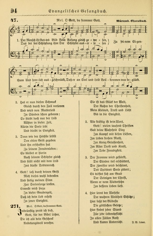 Evangelisches Gesangbuch mit vierstimmigen Melodien: für den öffentlichen und häuslichen Gottesdienst page 94