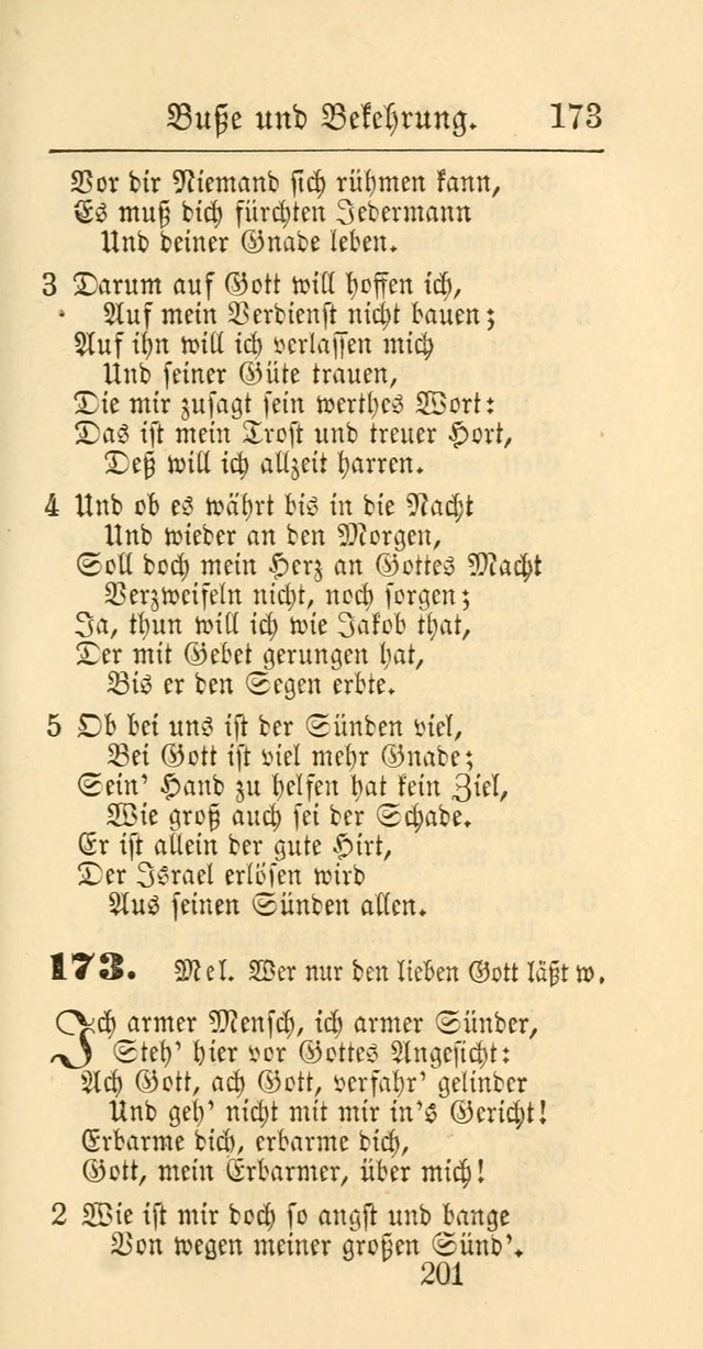 Evangelisches Gesangbuch: oder eine sammlung geistreicher lieder zum gebrauch der Evangelischen Gemeinschaft und aller heilsuchenden seelen page 201