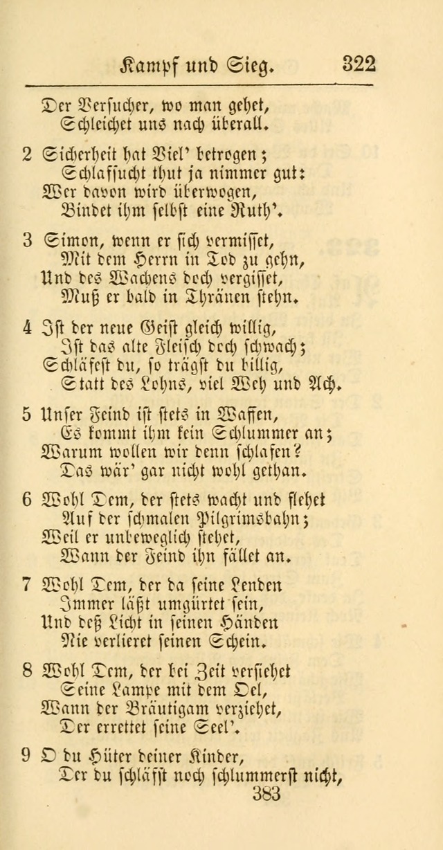 Evangelisches Gesangbuch: oder eine sammlung geistreicher lieder zum gebrauch der Evangelischen Gemeinschaft und aller heilsuchenden seelen page 383