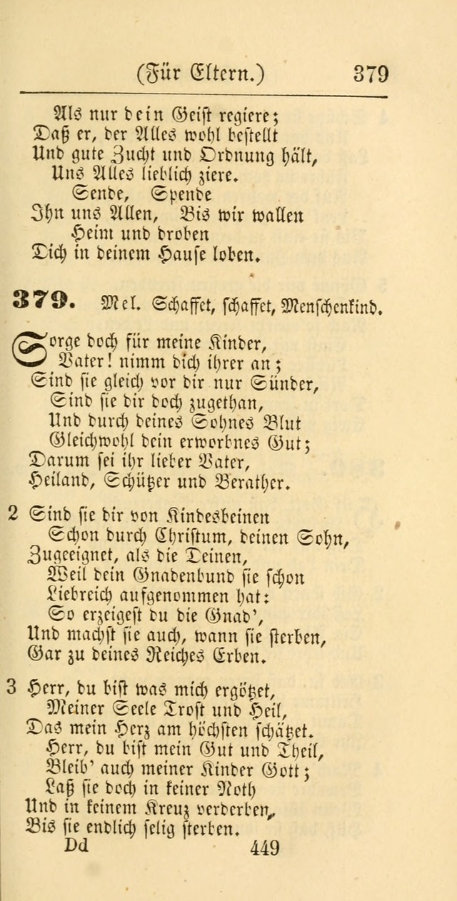 Evangelisches Gesangbuch: oder eine sammlung geistreicher lieder zum gebrauch der Evangelischen Gemeinschaft und aller heilsuchenden seelen page 449