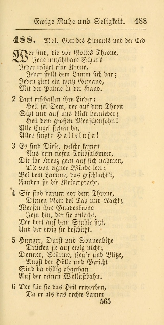 Evangelisches Gesangbuch: oder eine sammlung geistreicher lieder zum gebrauch der Evangelischen Gemeinschaft und aller heilsuchenden seelen page 565