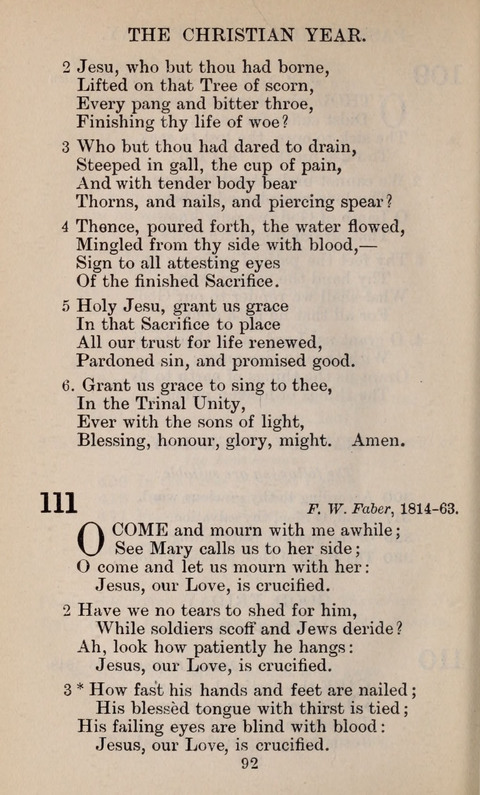 The English Hymnal page 92
