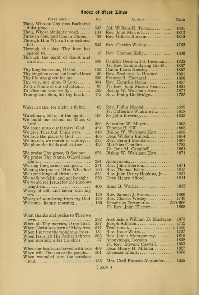 The Hymnal: as authorized and approved by the General Convention of the Protestant Episcopal Church in the United States of America in the year of our Lord 1916 page 24