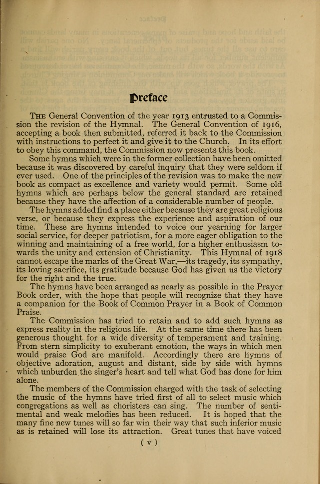 The Hymnal: as authorized and approved by the General Convention of the Protestant Episcopal Church in the United States of America in the year of our Lord 1916 page 5