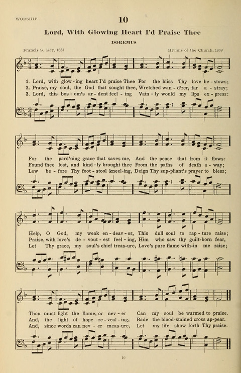 The Evangelical Hymnal page 10