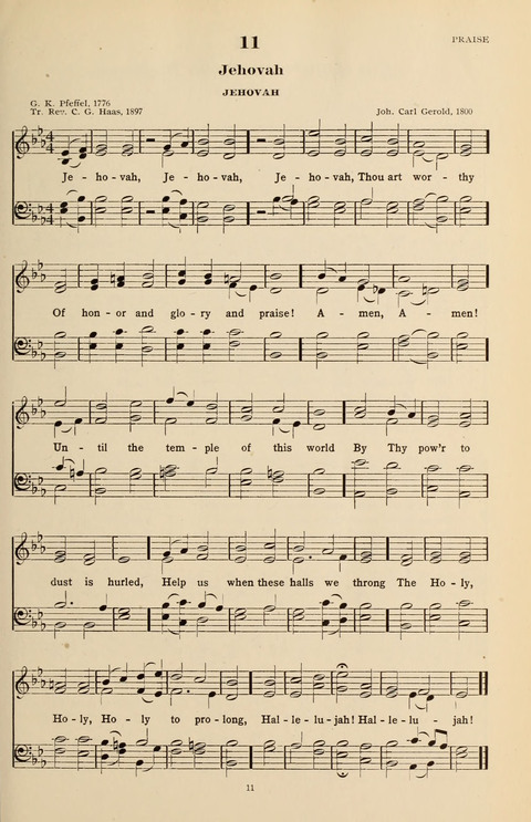 The Evangelical Hymnal page 11