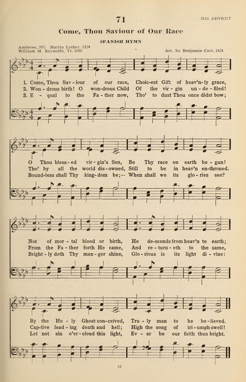 The Evangelical Hymnal page 61
