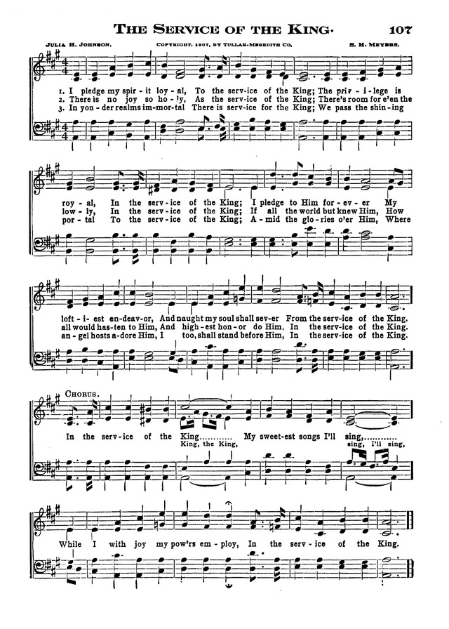 The Excelsior Hymnal page 107