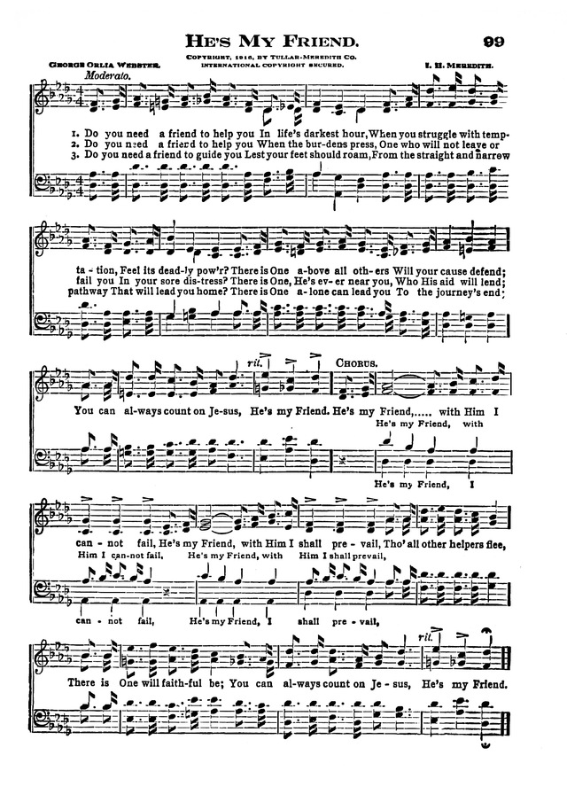 The Excelsior Hymnal page 99