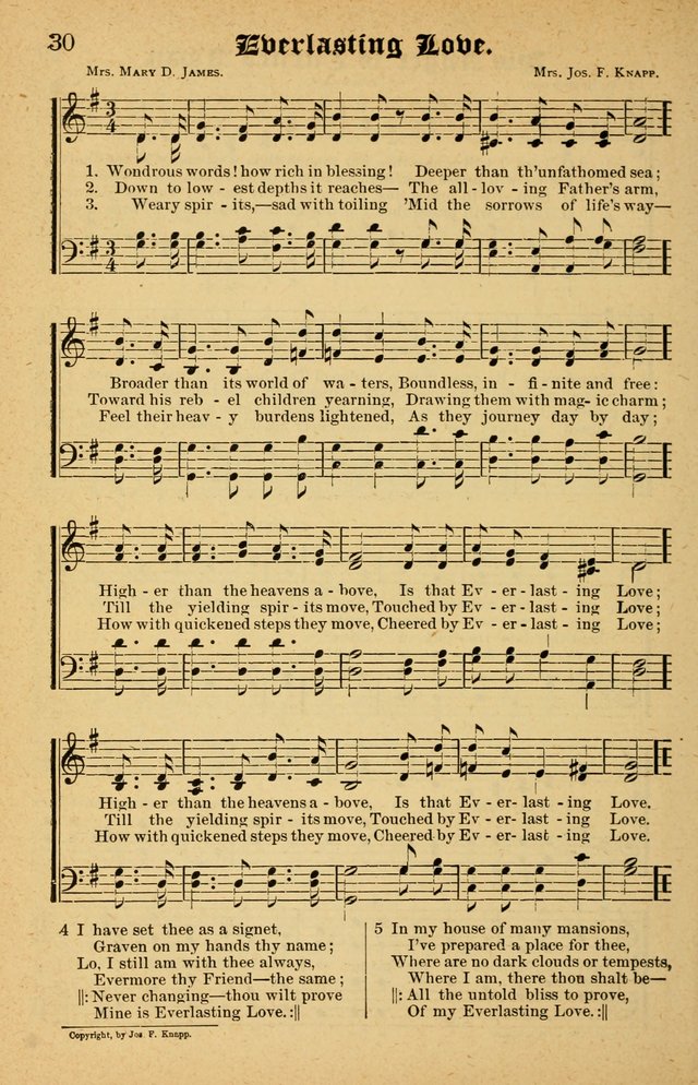 The Emory Hymnal No. 2: sacred hymns and music for use in public worship, Sunday-schools, social meetings and family worship page 30
