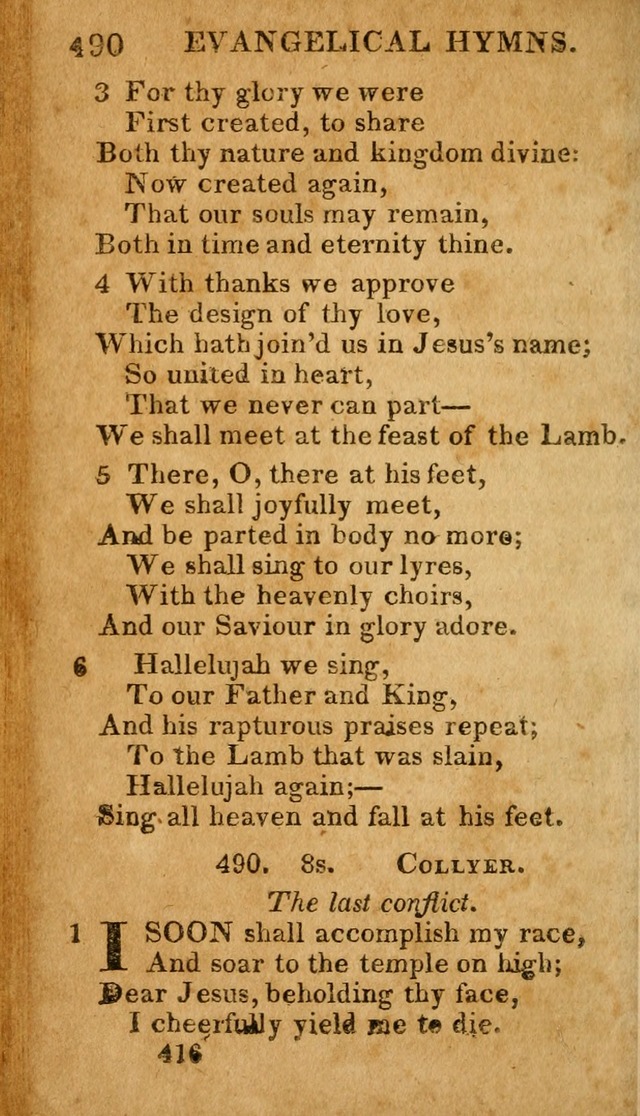 Evangelical Hymns: for private, family, social, and public worship; selected from various authors (3rd ed. enl.) page 416