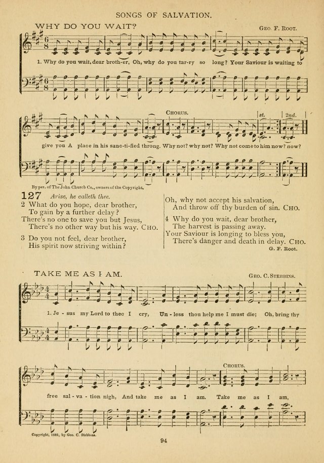 The Epworth Hymnal: containing standard hymns of the Church, songs for the Sunday-School, songs for social services, songs for the home circle, songs for special occasions page 99