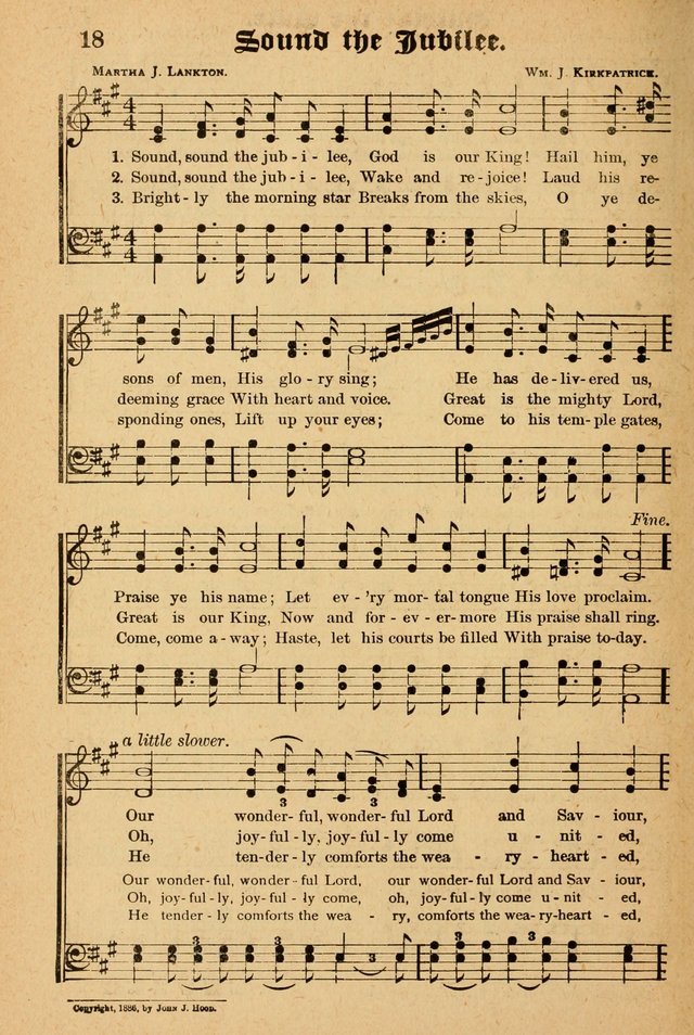 The Emory Hymnal: a collection of sacred hymns and music for use in public worship, Sunday-schools, social meetings and family worship page 18