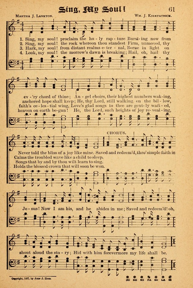 The Emory Hymnal: a collection of sacred hymns and music for use in public worship, Sunday-schools, social meetings and family worship page 61