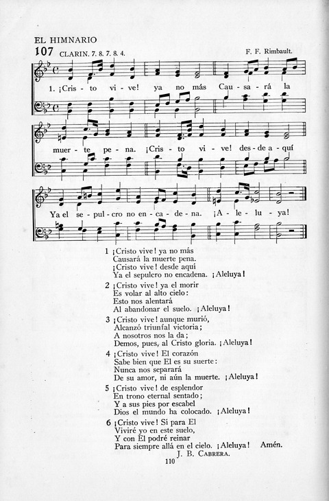 El Himnario para el uso de las Iglesias Evangelicas de Habla Espanola en Todo el Mundo page 110