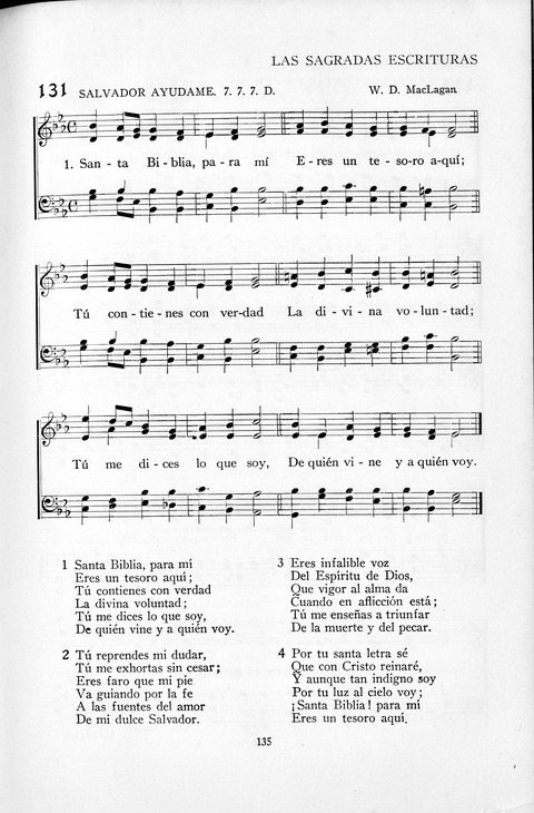 El Himnario para el uso de las Iglesias Evangelicas de Habla Espanola en Todo el Mundo page 135