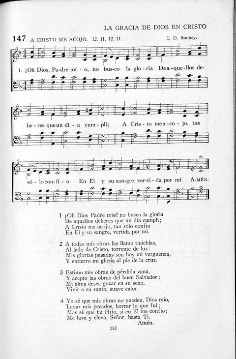 El Himnario para el uso de las Iglesias Evangelicas de Habla Espanola en Todo el Mundo page 153