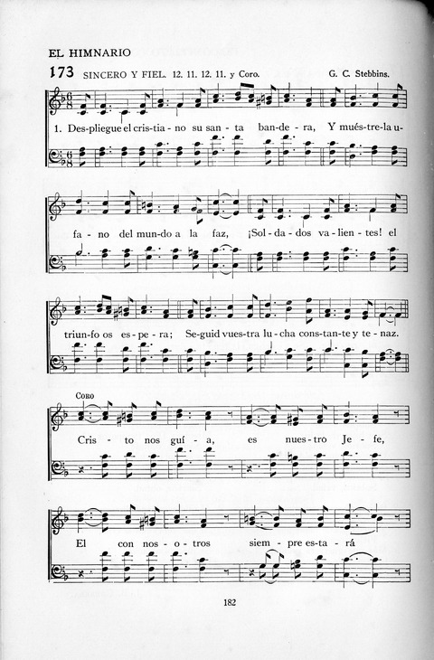 El Himnario para el uso de las Iglesias Evangelicas de Habla Espanola en Todo el Mundo page 182