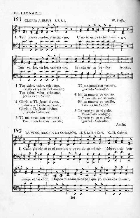 El Himnario para el uso de las Iglesias Evangelicas de Habla Espanola en Todo el Mundo page 204
