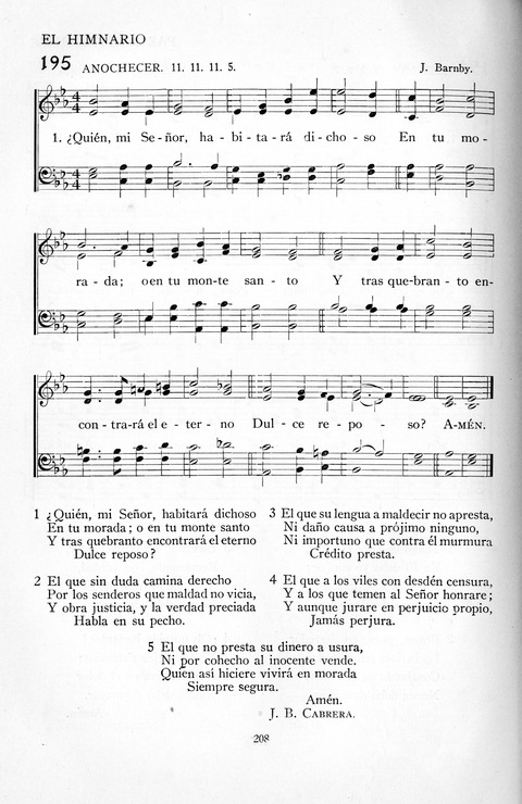 El Himnario para el uso de las Iglesias Evangelicas de Habla Espanola en Todo el Mundo page 208